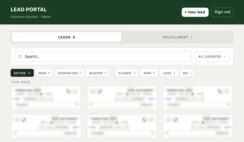 A client lead portal